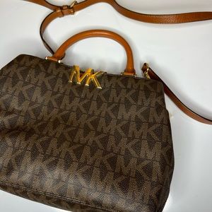 Michael Kors Florence Medium Convertible Satchel MK Logo